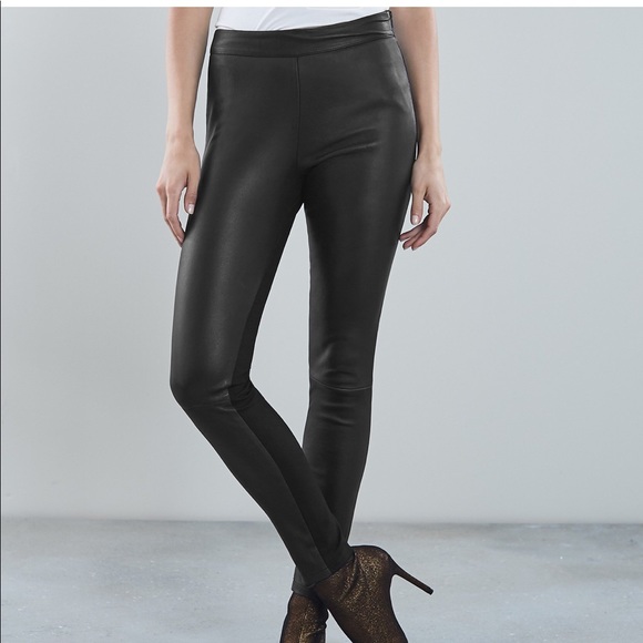 Reiss Valerie Leather Ponte Combo Legging - Picture 4 of 7